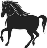 svart Färg silhuett av löpning häst. vektor