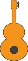 Orange Farbe mit Schlaganfall von Gitarre Symbol zum Multimedia Konzept. vektor