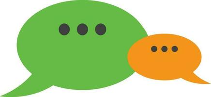 chatt Tal bubbla ikon i grön och orange Färg stil. vektor