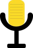svart och gul mikrofon i platt stil. vektor