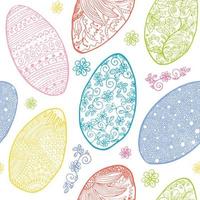 Ostereier nahtloses Muster. dekorative handgezeichnete Skizze der bunten Ostereier. glückliche Osternvektorillustration lokalisiert vektor