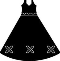 schwarz und Weiß Kleid im eben Stil. vektor