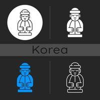 Jeju Insel Statuen dunkles Thema Symbol vektor