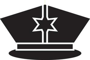 bw Polizei Hut mit Star Abzeichen. vektor