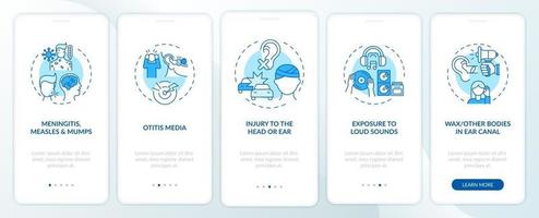 Hörbehinderung Onboarding Mobile App Seite Bildschirm mit Konzepten erhalten vektor