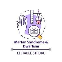 Marfan-Syndrom und Zwergwuchs-Konzeptikone vektor