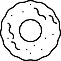 schwarz Gliederung Donuts Symbol im eben Stil. vektor