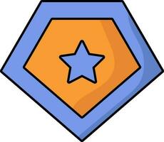 Orange und Blau Superheld Schild Symbol oder Symbol. vektor