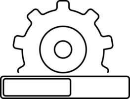 Rahmen Symbol mit Zahnrad und Schieberegler Riegel. vektor