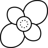 begonia blomma svart översikt ikon. vektor