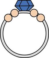 Diamant Ring Symbol im eben Stil. vektor