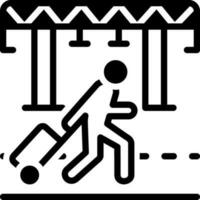 solide Symbol zum Eisenbahn Bahnhof draußen vektor