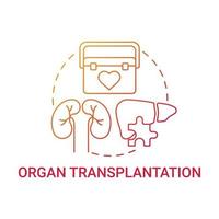 organtransplantation röd lutning koncept ikon vektor