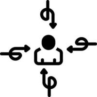solide Symbol zum indirekt vektor