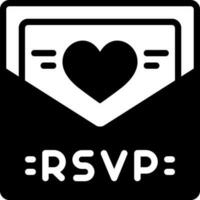 solide Symbol zum RSVP vektor