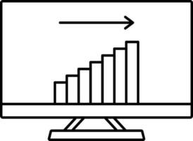 svart översikt infographic i dator ikon. vektor