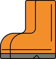 eben Stil Stiefel Symbol im Orange Farbe. vektor