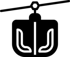 solide Symbol zum Seilbahn vektor