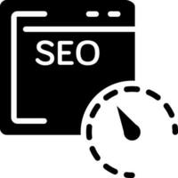 solide Symbol zum SEO Geschwindigkeit vektor