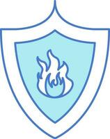 Feuer Schild Symbol im Blau und Weiß Farbe. vektor