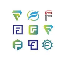 alfabetet bokstäver f logotyp samling vektor