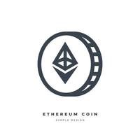Ethereum Cryptocurrency Thin Line-Symbol vektor