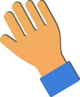 papper skära stil sluta eller fem finger räkna hand orange och blå Färg. vektor