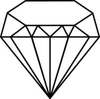diamant ikon i svart översikt. vektor