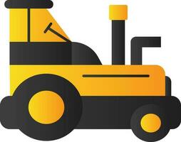 Illustration von Traktor Symbol im grau und Gelb Farbe. vektor