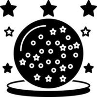 fast ikon för glas magi boll vektor