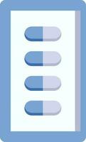 Blau und Weiß Farbe Tablette Streifen Symbol. vektor