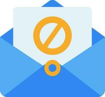 Gelb und Blau Block Botschaft oder Mail Symbol. vektor