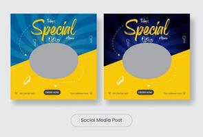 kulinarisches Essen Social Media Post Banner Template Set vektor