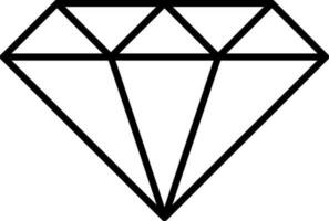 Diamant Symbol im schwarz Linie Kunst. vektor