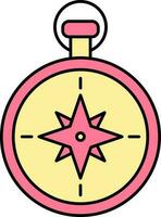 Rosa und Gelb Kompass Symbol oder Symbol. vektor