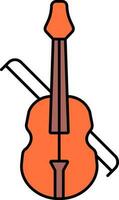 braun und Orange Violine Symbol im eben Stil. vektor