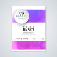 Abstrakt färgrik vattenfärg broschyr mall design vektor