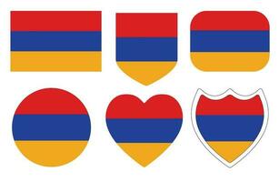 flagga av armenia i form design uppsättning. vektor