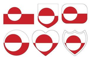 flagga av Grönland i design form uppsättning . Grönland flagga i design form uppsättning vektor