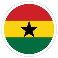 Ghana Flagge Kreis Form. Flagge von Ghana im runden Design gestalten vektor