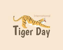 Postkarte zum internationalen Tag des Tigers vektor