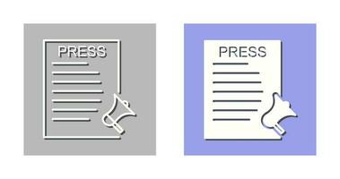 einzigartiges Vektorsymbol für Pressemitteilungen vektor
