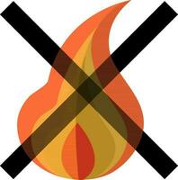 ikon av Nej brand tecken i platt stil. vektor