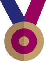 hängande medalj i blå, brun och rosa Färg. vektor