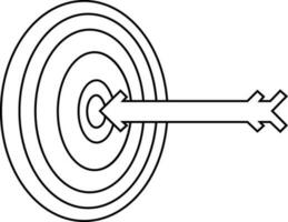 schwarz Linie Kunst Ziel mit Pfeil. vektor