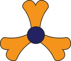 Orange Farbe mit Schlaganfall von Spinner Spielzeug Symbol im Illustration. vektor