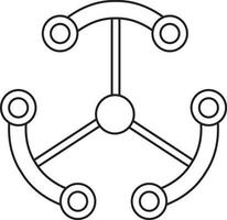 Hand Spinner Symbol zum drei Symbol mögen Rad. vektor