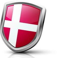 Flagge von Dänemark im glänzend Schild. vektor