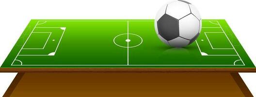skinande fotboll på grön fotboll fält. vektor