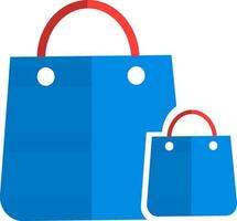 Symbol von Einkaufen Taschen im Blau und rot Farbe. vektor